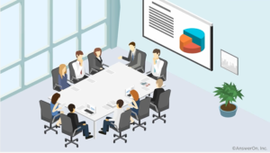 data modeling and analytics boardroom meeting