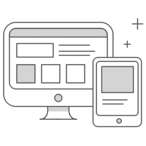 tablet and computer illustration with tables